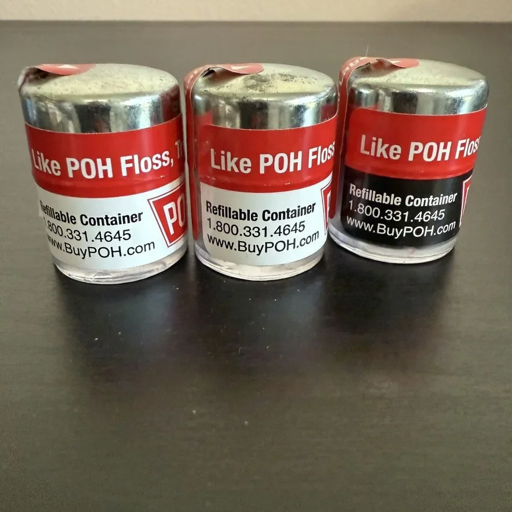 POH 490 420 No Wax Lite Wax Dental Floss‎ Unwaxed 6 Pack 450 Yards Blue Red NEW